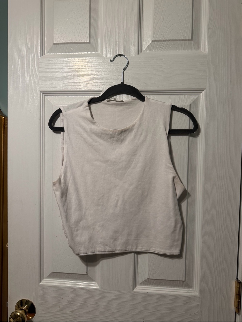 Zara White Muscle Tank Crop Top